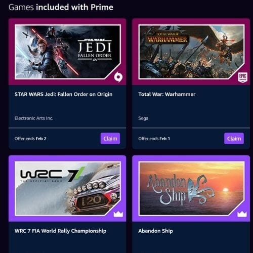 Free Games & In-Game Content with Prime Gaming