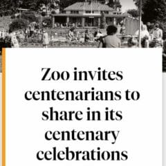 Free Zoo Pass, Tour & Voucher for Centenarians