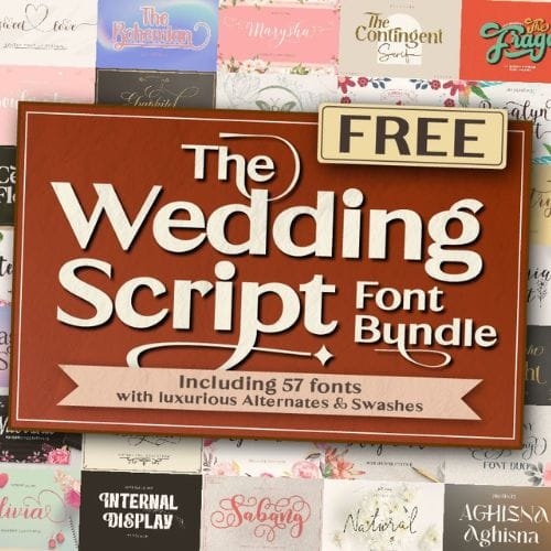 Free Bundle of 57 Wedding Fonts