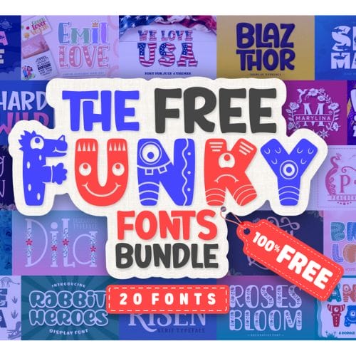 Free Bundle of 20 Funky Fonts