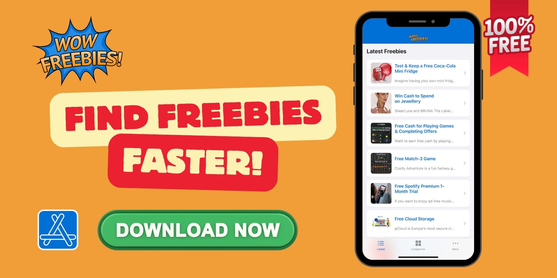 WOW Freebies Mobile App Promo Image